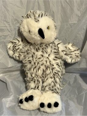 Build A Bear BAB Snow Owl 15" Plush Stuffed Spotted White Black Bird